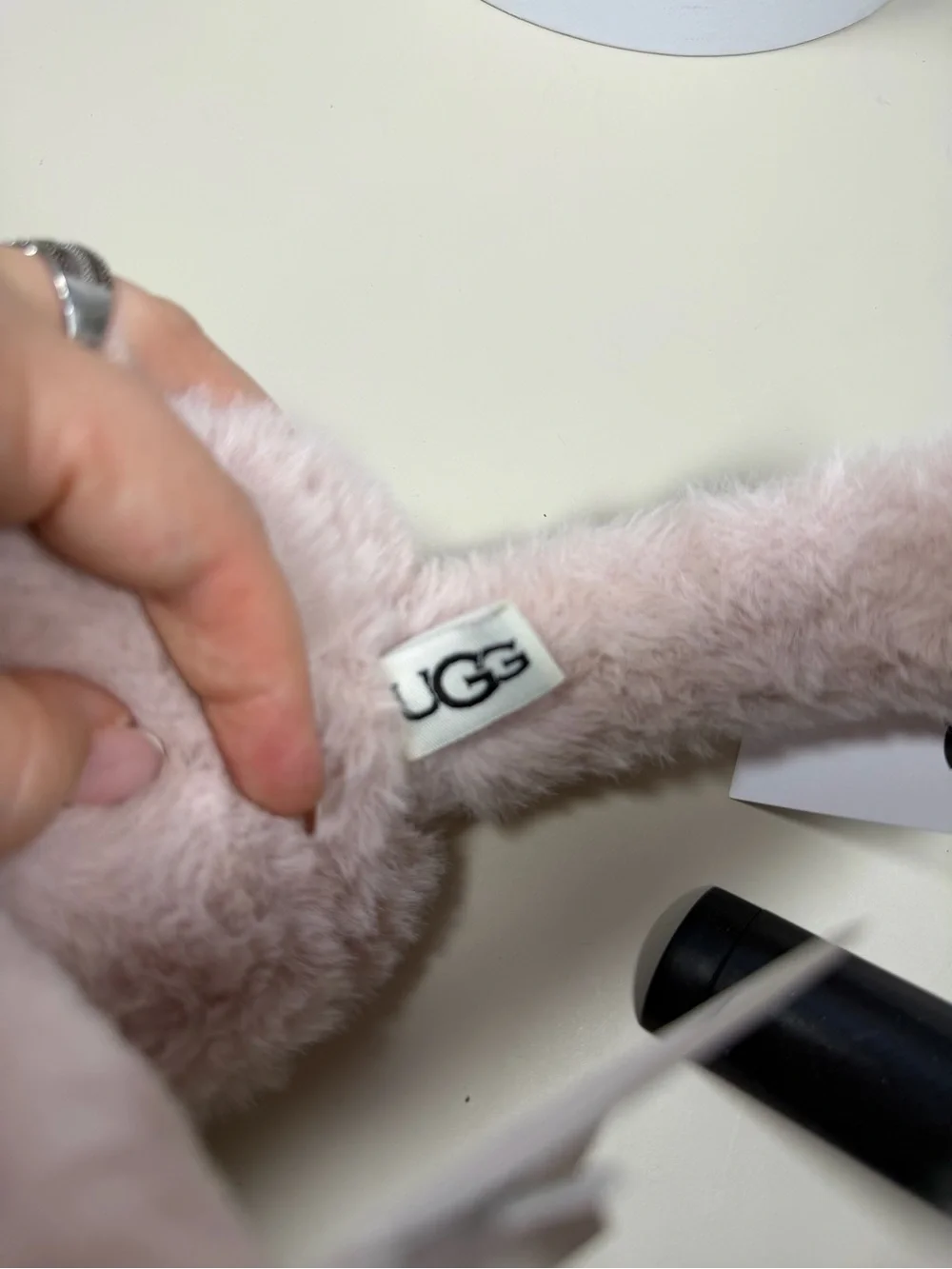 UGG Kids Blush Pink Fur Earmuffs